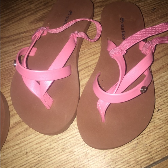 2 pairs of sandals flip flops size 9 yellow and pink - Picture 7 of 13